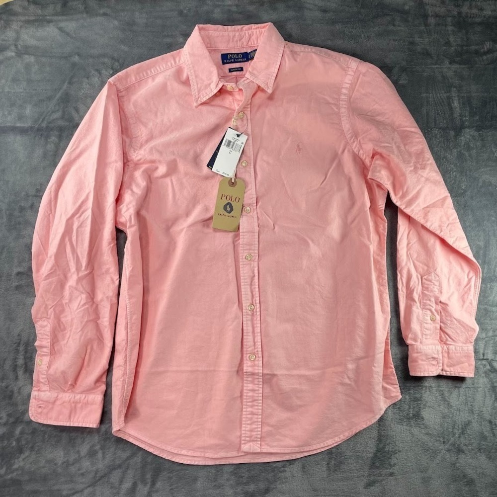 Polo Ralph Lauren Longsleeve Shirt Mens Sz L Classic Fit Mineral-Dyed Oxford